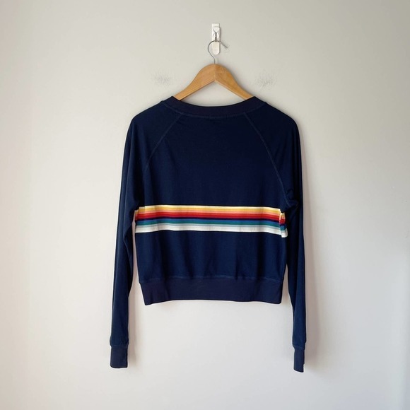 Mod Ref Women's Blue Long Sleeve Rainbow Crew Neck Shirt Size Small - Picture 4 of 4